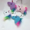 Plush toy Unicorn keychain, plush doll pendant, unicorn pendant keychain, unicorn colorful fur details Picture